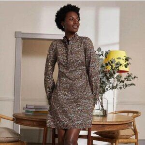 Boden Delores floral print shift dress US sz 6R black enchanting forest